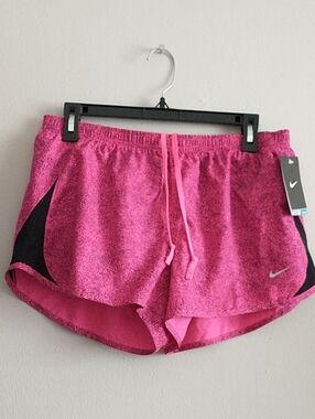 Nike Pink Terry Athletic Shorts with Black Accent